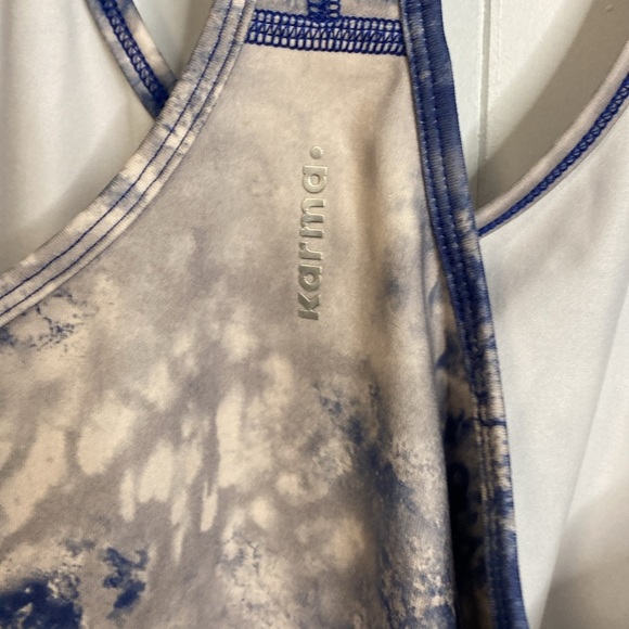 Karma. Blue Tie-Dye Women's Tank Top - medium - racer back PTP 17inches - Picture 2 of 4